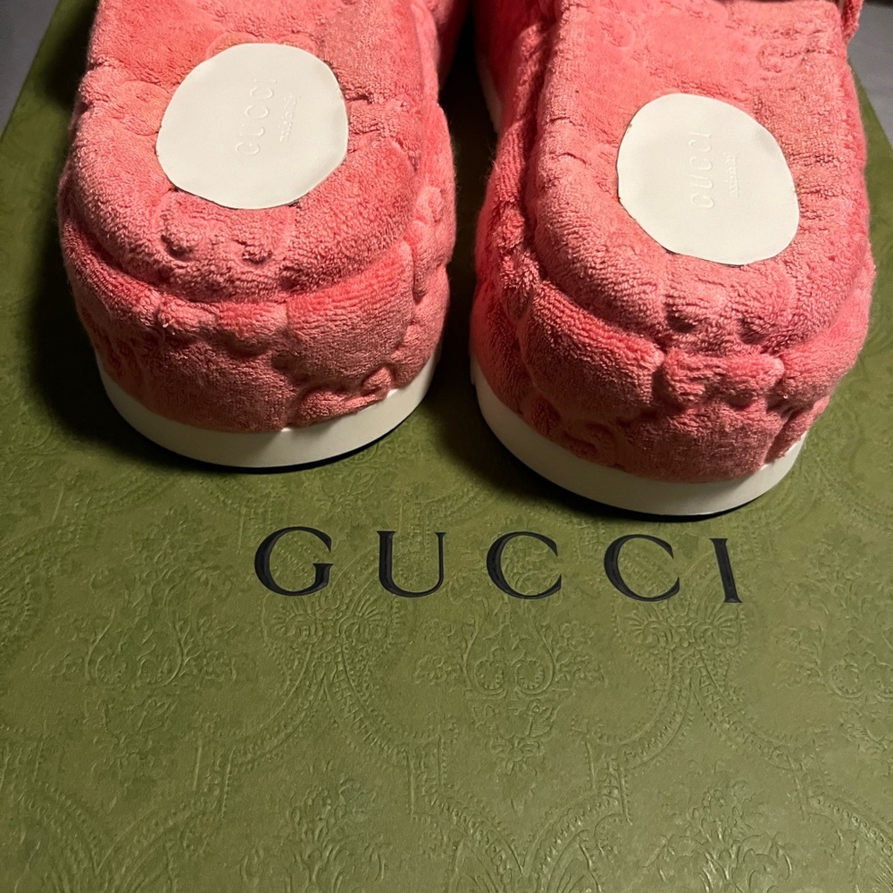 Gucci Pink Plush Slide Sandals - Picture 7 of 8